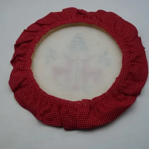 2 Vintage Christmas Embroidery Hoop Stamped Fabric Country Christmas Decor - Picture 3 of 6